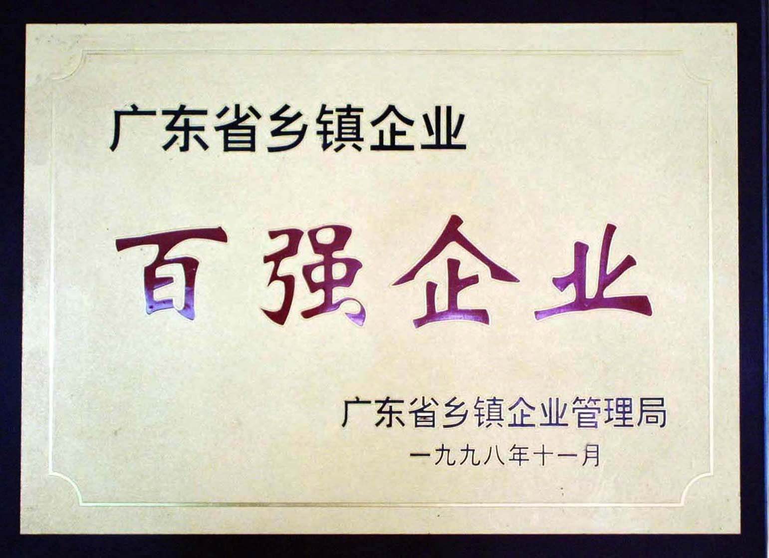廣東省鄉(xiāng)鎮(zhèn)企業(yè)百?gòu)?qiáng)企業(yè)